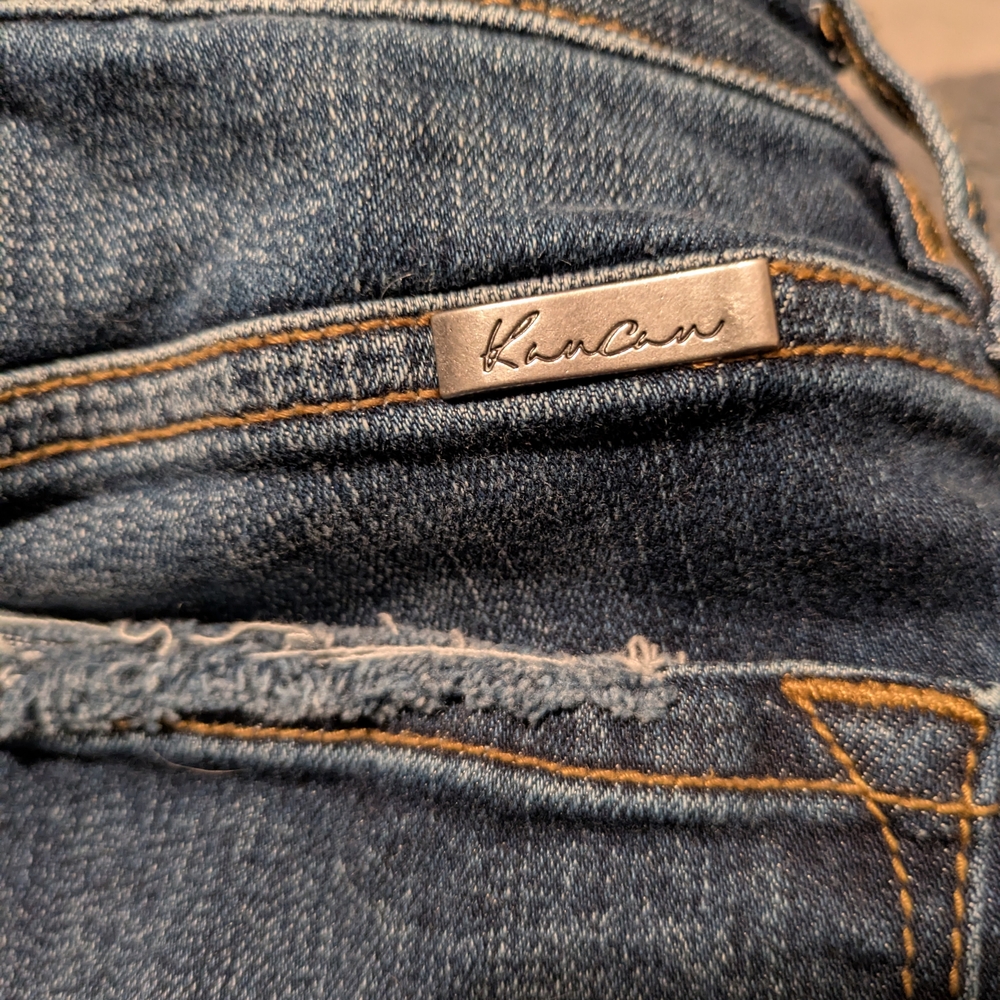 KanCan Dark Blue Distressed Cropped Ankle Jeans - Picture 5 of 5